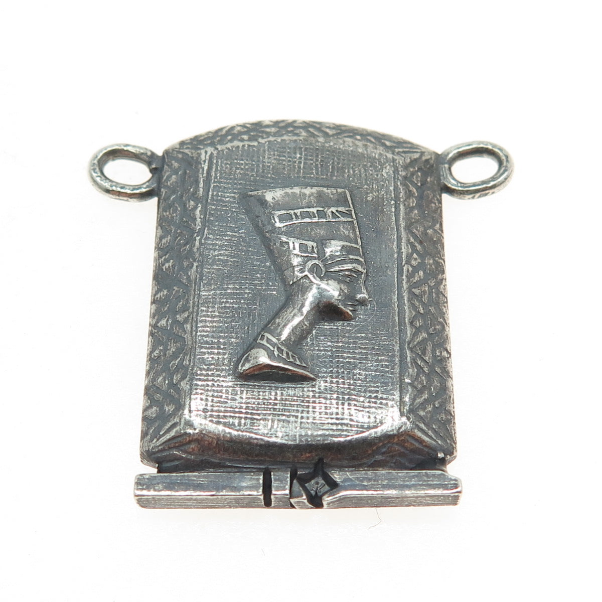 800 Silver Vintage Egyptian Nefertiti Pharaoh Oxidized Centerpiece Pendant