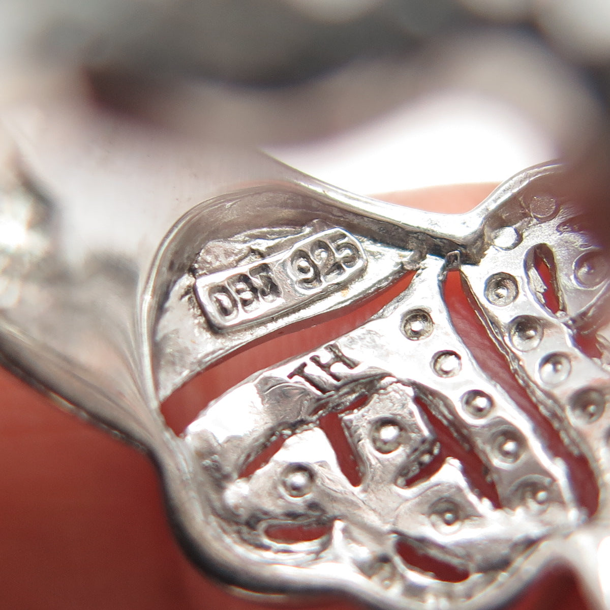 DBJ DEE BERKLE 925 Sterling Silver Real Round-Cut Diamond Heart Ring Size 9.25