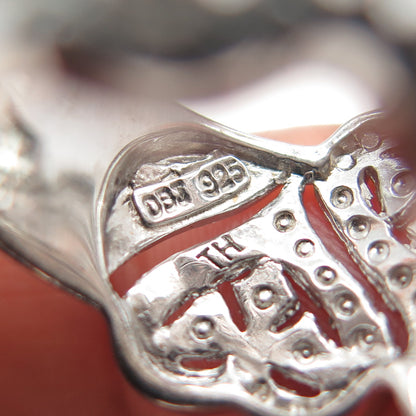 DBJ DEE BERKLE 925 Sterling Silver Real Round-Cut Diamond Heart Ring Size 9.25