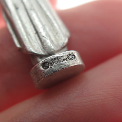 CREED 925 Sterling Silver Vintage St. Wilfred Minimalist 3D Charm Pendant