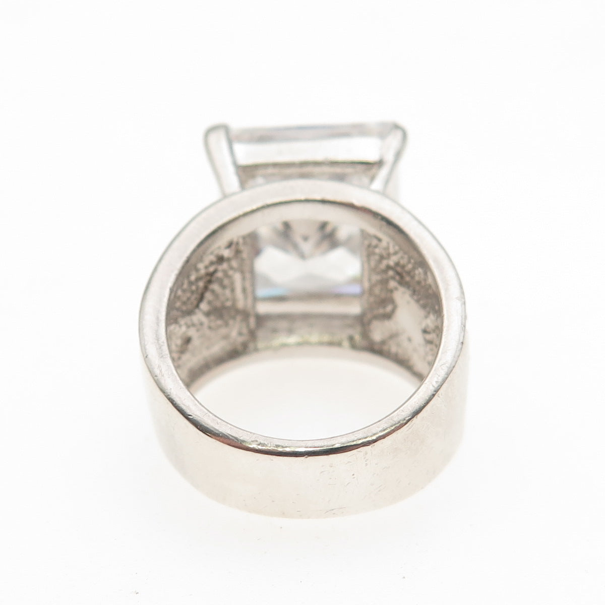 925 Sterling Silver Radiant-Cut C Z X Shape Ring Size 5