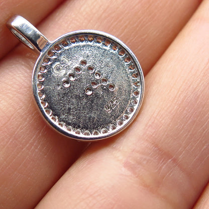 925 Sterling Silver Pave C Z Letter "F" Initial Silde Pendant