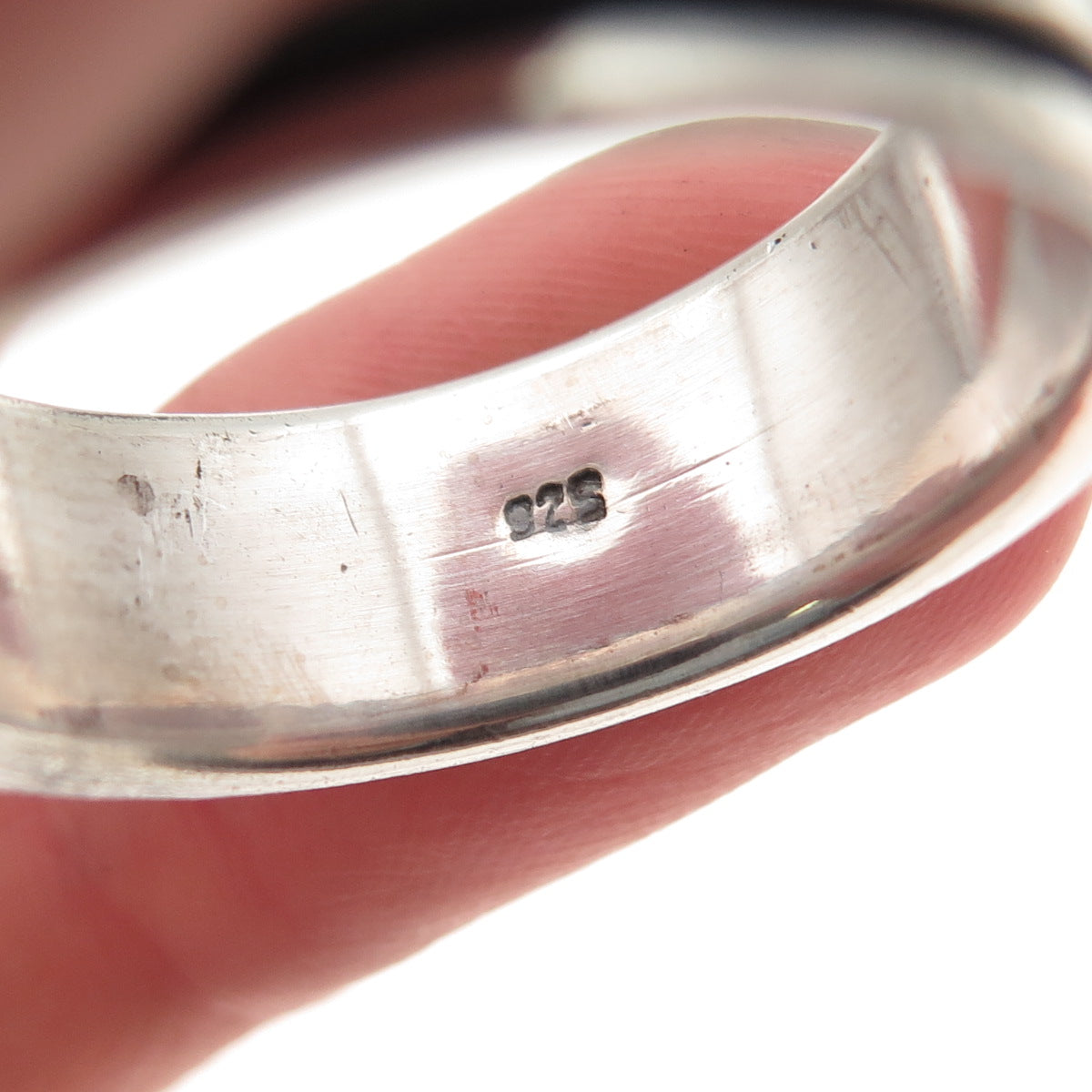 925 Sterling Silver Vintage Cross Oxidized Rotating Band Ring Size 13