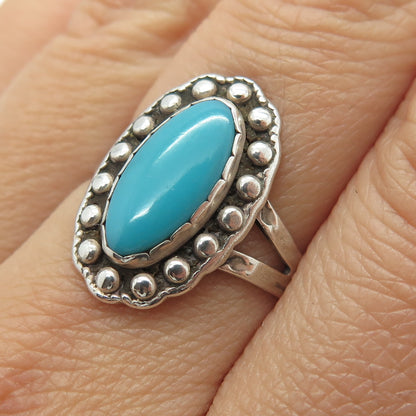 MAISELS INDIAN TRADING Old Pawn Sterling Silver Bisbee Turquoise Ring Size 7.5