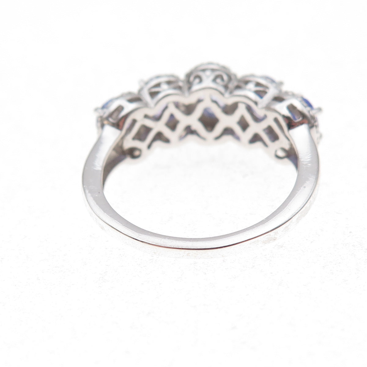 Chuck Clemency 925 Sterling Silver Real Oval-Cut Tanzanite Ring Size 7.75