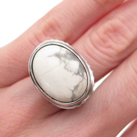EXEX by Claudia Agudelo 925 Sterling Vintage Real Buffalo Turquoise Ring Size 6