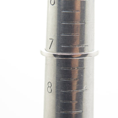 925 Sterling Silver Round-Cut Shaped C Z Engagement Ring Size 7.25