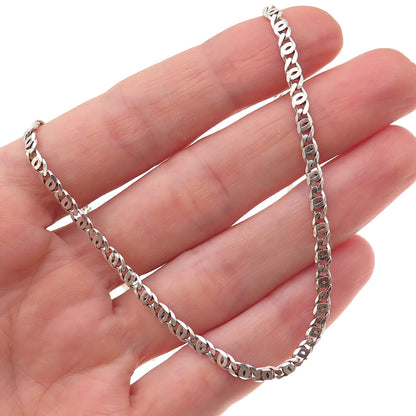 925 Sterling Silver Vintage Italy Anchor Mariner Chain Necklace 18"