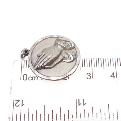 Atelier 925 Sterling Silver Vintage Prayer Hands Religious Charm Pendant