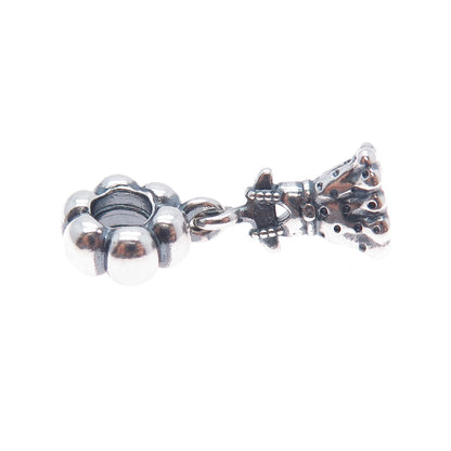 PANDORA 925 Sterling Silver Party Girl Dress Dangle Slide Charm