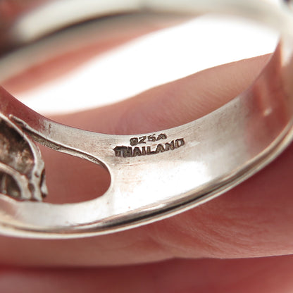 925 Sterling Silver Vintage Elephant Family Oxidized Ring Size 9.75