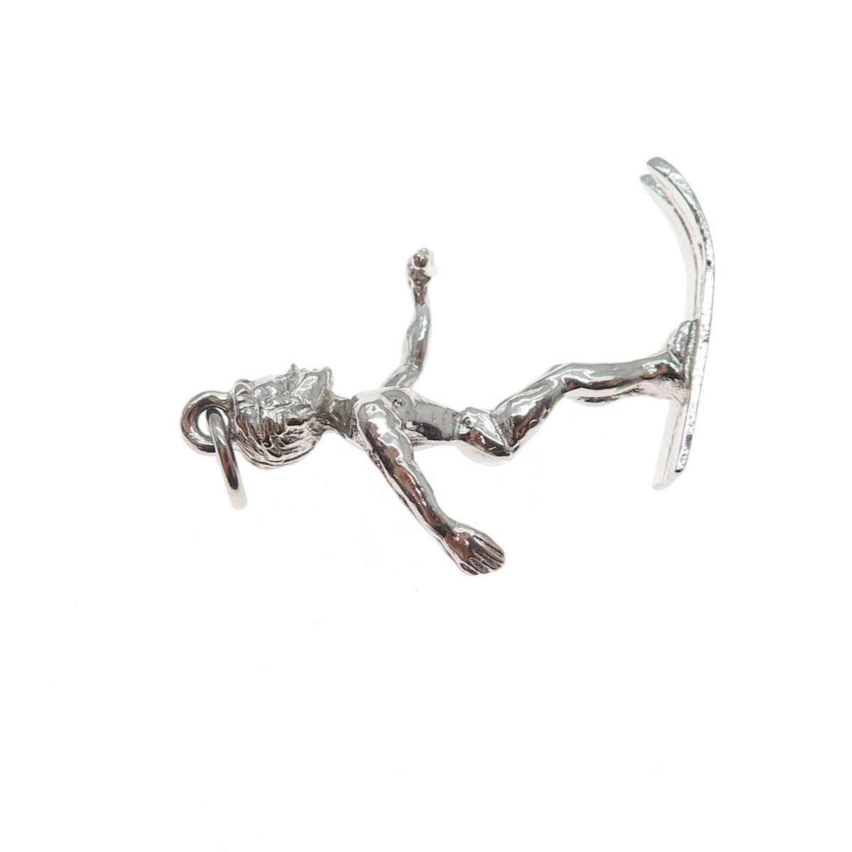 925 Sterling Silver Vintage Waterskier 3D Charm Pendant