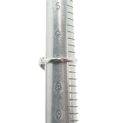 925 Sterling Silver Real Round-Cut Diamond Accent Heart Love Ring Size 7