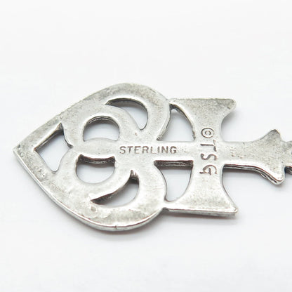 925 Sterling Silver Vintage Terra Sancta Guild Cross & Heart Pendant
