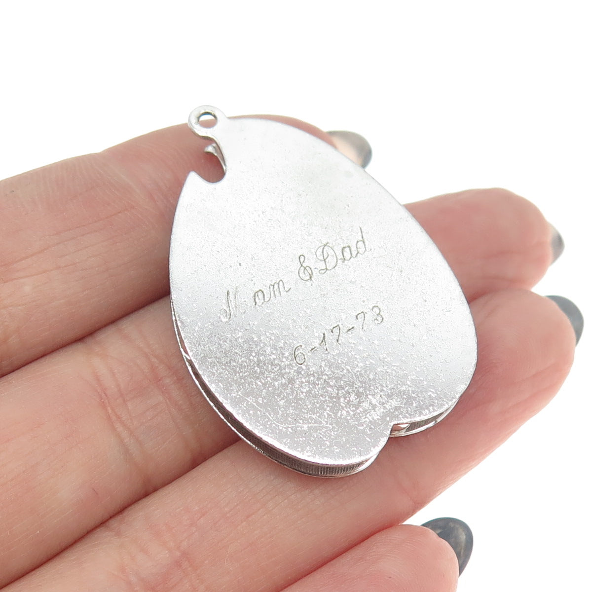 925 Sterling Silver Vintage M&M Multi C Z Graduation Day Diploma Pendant