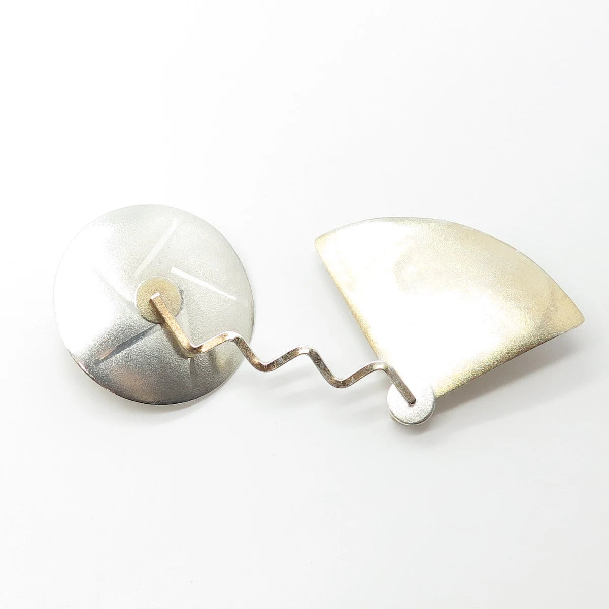 925 Sterling Silver 2-Tone Vintage Modernist Pin