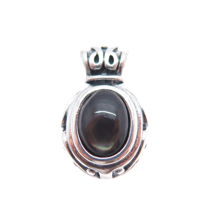 ROSS SIMONS Sterling Silver Vintage Real Abalone Shell Minimalist Charm Pendant