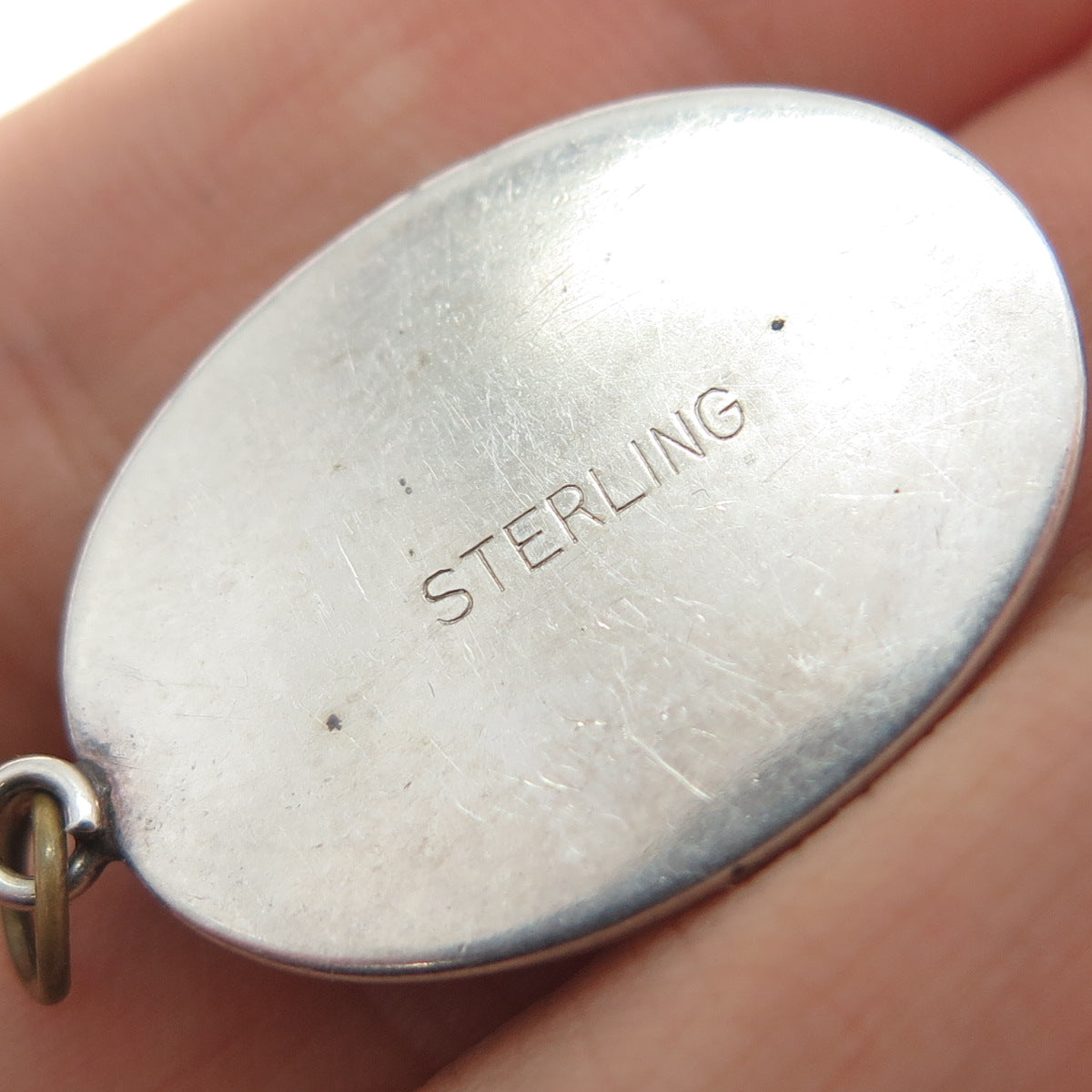 925 Sterling Silver Antique Art Deco Monarch Butterfly Wing Landscape Pendant