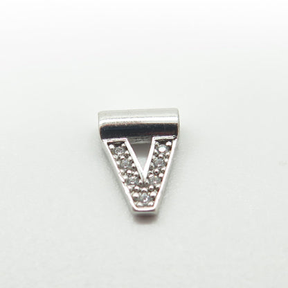 NOMINATION Italy 925 Sterling Silver C Z Letter "V" SeiMia Pendant