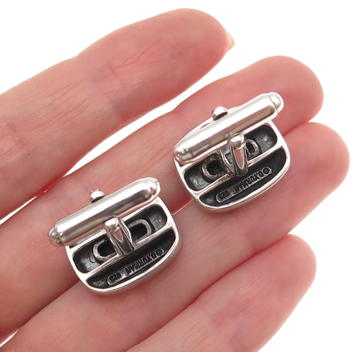 David Yurman 925 Sterling Silver Vintage Classic Cable Cushion Cufflinks