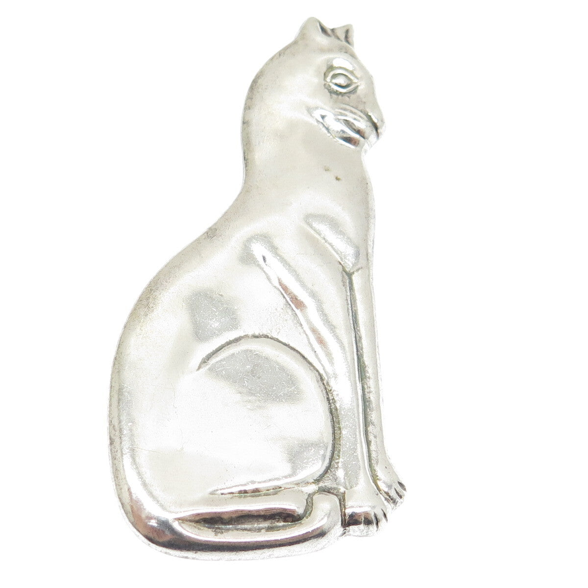 CHAPAL ZENRAY 925 Sterling Silver Vintage Cat Pin Pendant