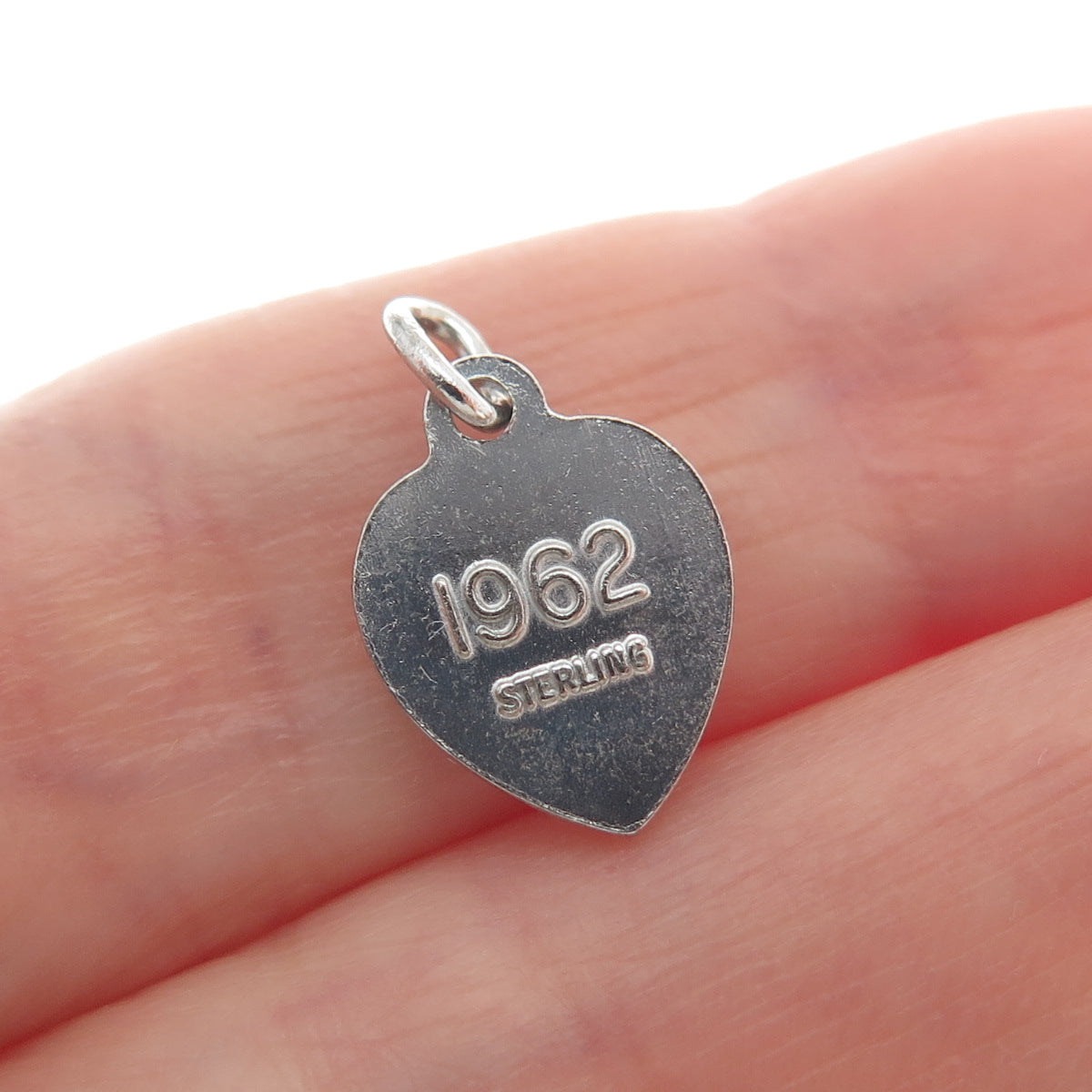 925 Sterling Silver Vintage 1962 Beta Sigma Phi Heart Minimalist Charm Pendant