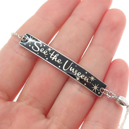 ALEX & ANI DISNEY 925 Sterling Enamel See The Unseen Adjustable Bracelet 6-10"