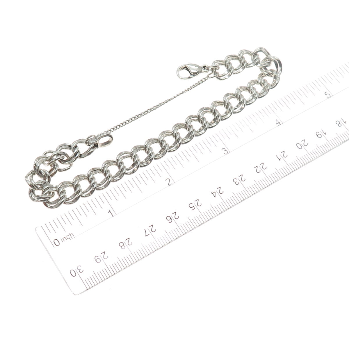 JAMES AVERY 925 Sterling Silver Vintage Double Bismark Link Bracelet 7.25"