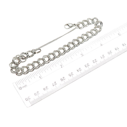 JAMES AVERY 925 Sterling Silver Vintage Double Bismark Link Bracelet 7.25"