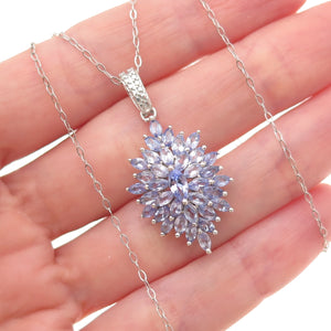 Chuck Clemency 925 Sterling Silver Real Tanzanite Cable Chain Necklace 20"