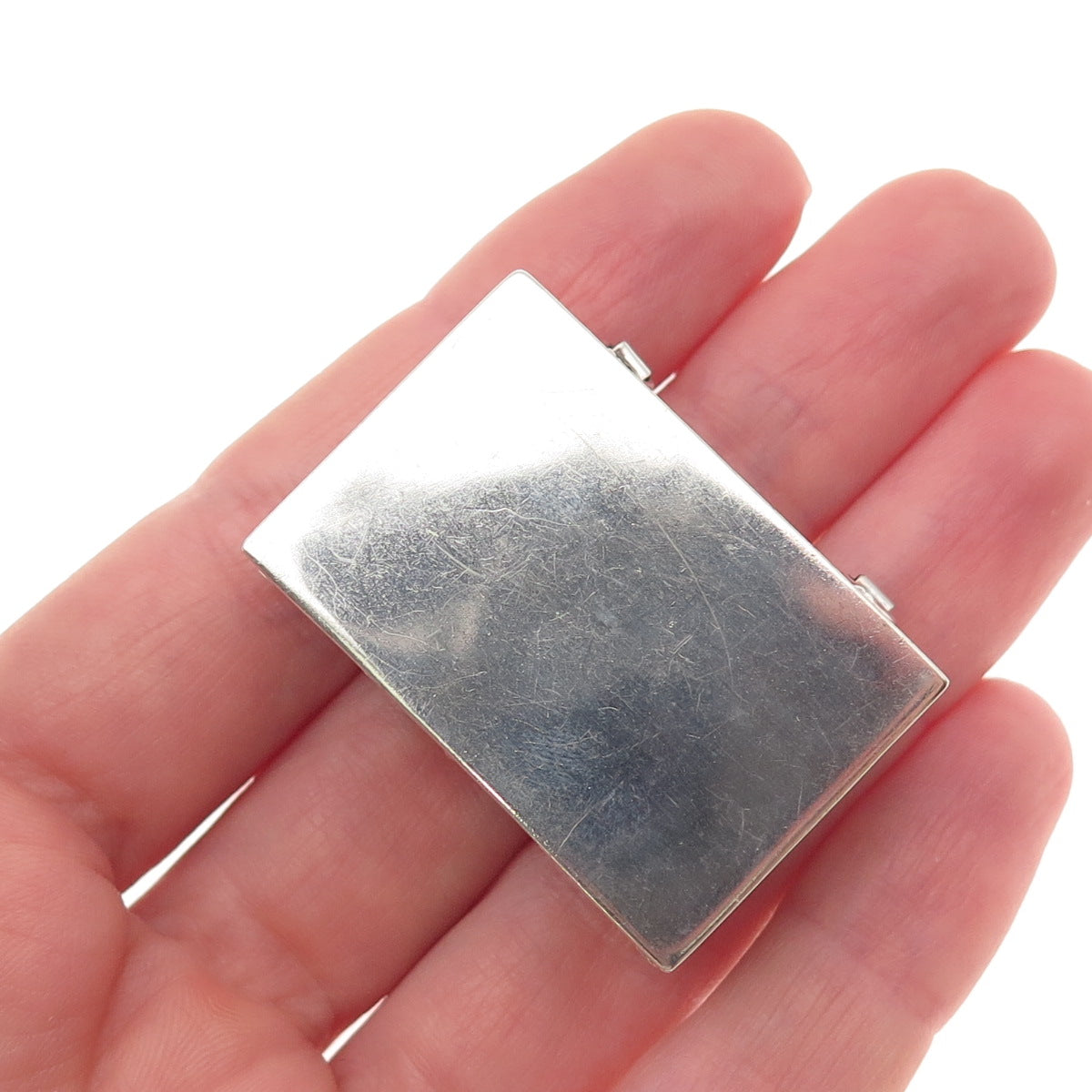 Ray Adakai Navajo Old Pawn Sterling Silver Vintage Southwestern Pill / Snuff Box