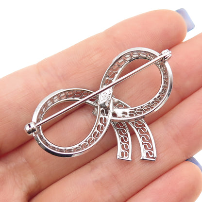 Binder Brothers 925 Sterling Silver Vintage Filigree Box Oxidized Pin Brooch