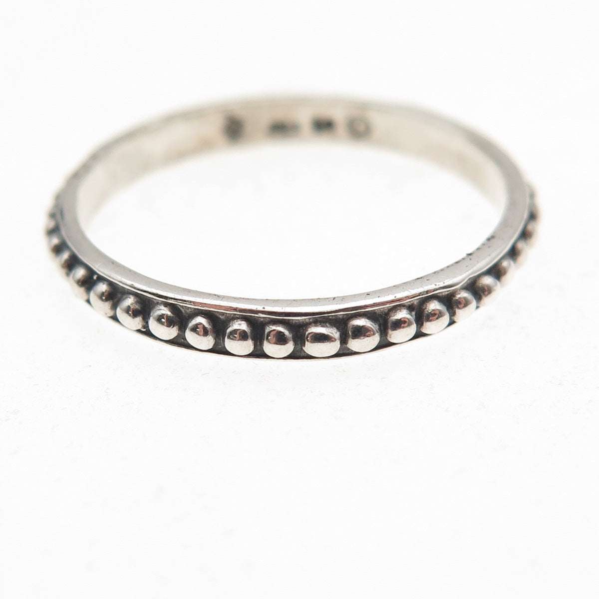 Silpada & Shube Sterling Silver Vintage Rosary Dots Beaded Band Ring Size 9.25