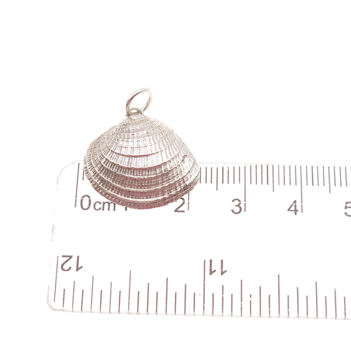 925 Sterling Silver Vintage Seashell Oxidized Charm Pendant