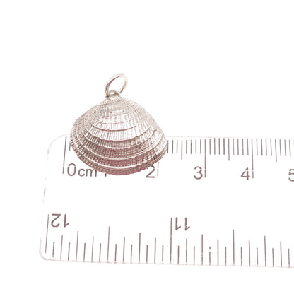 925 Sterling Silver Vintage Seashell Oxidized Charm Pendant
