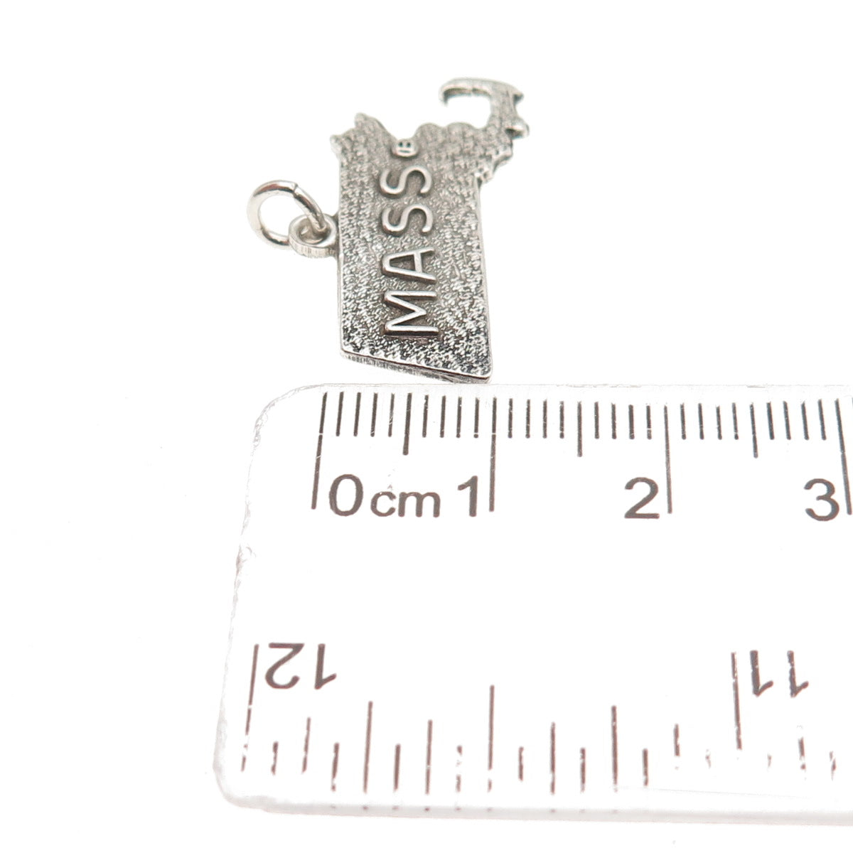 925 Sterling Silver Vintage Massachusetts State Map Mini Charm Pendant