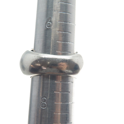 925 Sterling Silver Vintage Smooth Domed Ring Size 7.25
