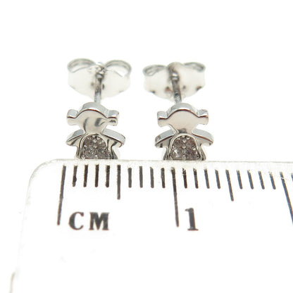 925 Sterling Silver Round-Cut C Z Baby Girl Stud Earrings