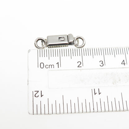 925 Sterling Silver Vintage Bracelet / Necklace Box Lock Clasp