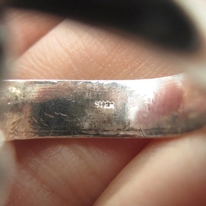 925 Sterling Silver Vintage Real Tourmaline Bypass Ring Size 6