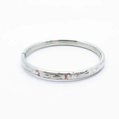 925 Sterling Silver Vintage Marathon Etched Floral Napkin Ring
