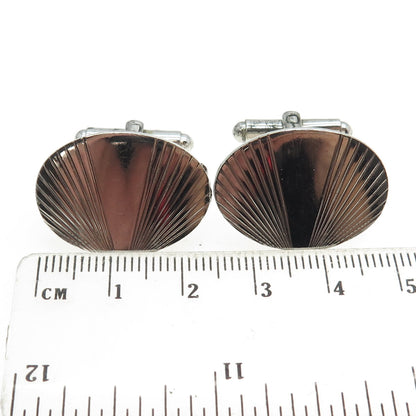 925 Sterling Silver Vintage Oval Shell Cufflinks