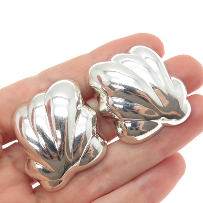ORQUIDIA 950 Silver Vintage Mexico Modernist Clip On Earrings