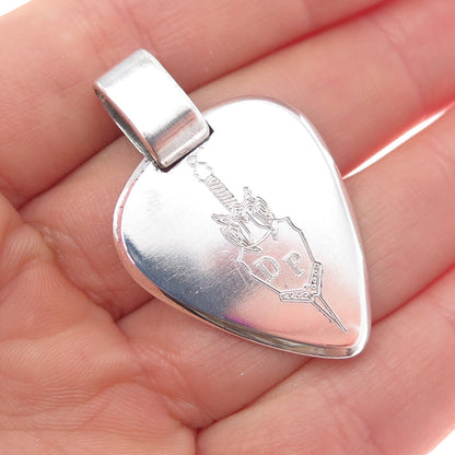 Dave Pressley Studio 925 Sterling Silver Vintage Sword Logo Charm Pendant