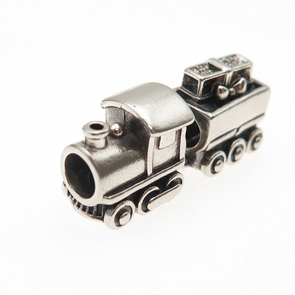 PANDORA 925 Sterling Silver Christmas Train Slide Double Bead Charm