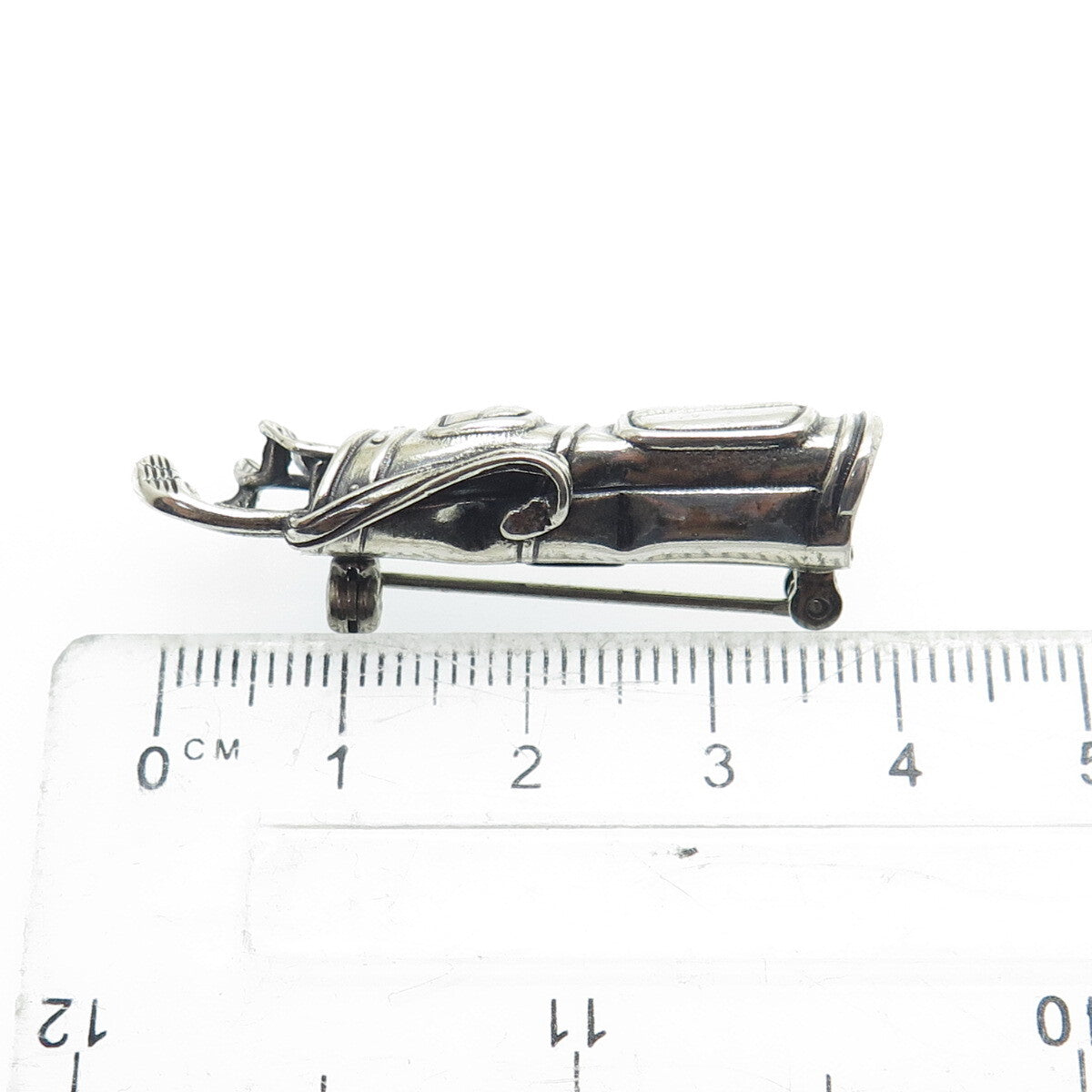 BEAU 925 Sterling Silver Vintage Gold Club Pin Brooch