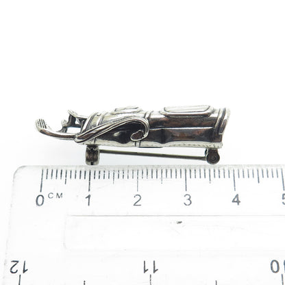 BEAU 925 Sterling Silver Vintage Gold Club Pin Brooch