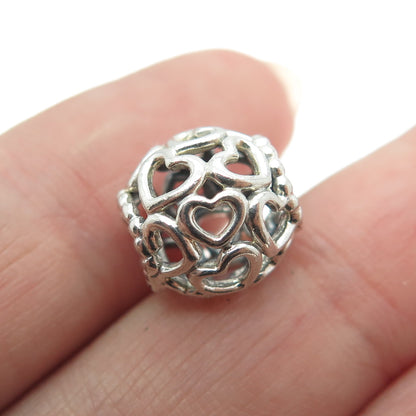 PANDORA 925 Sterling Silver Hearts All Over Bead Charm