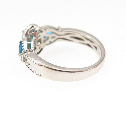Chuck Clemency 925 Sterling Silver Real Turquoise & Apatite Ring Size 8.25