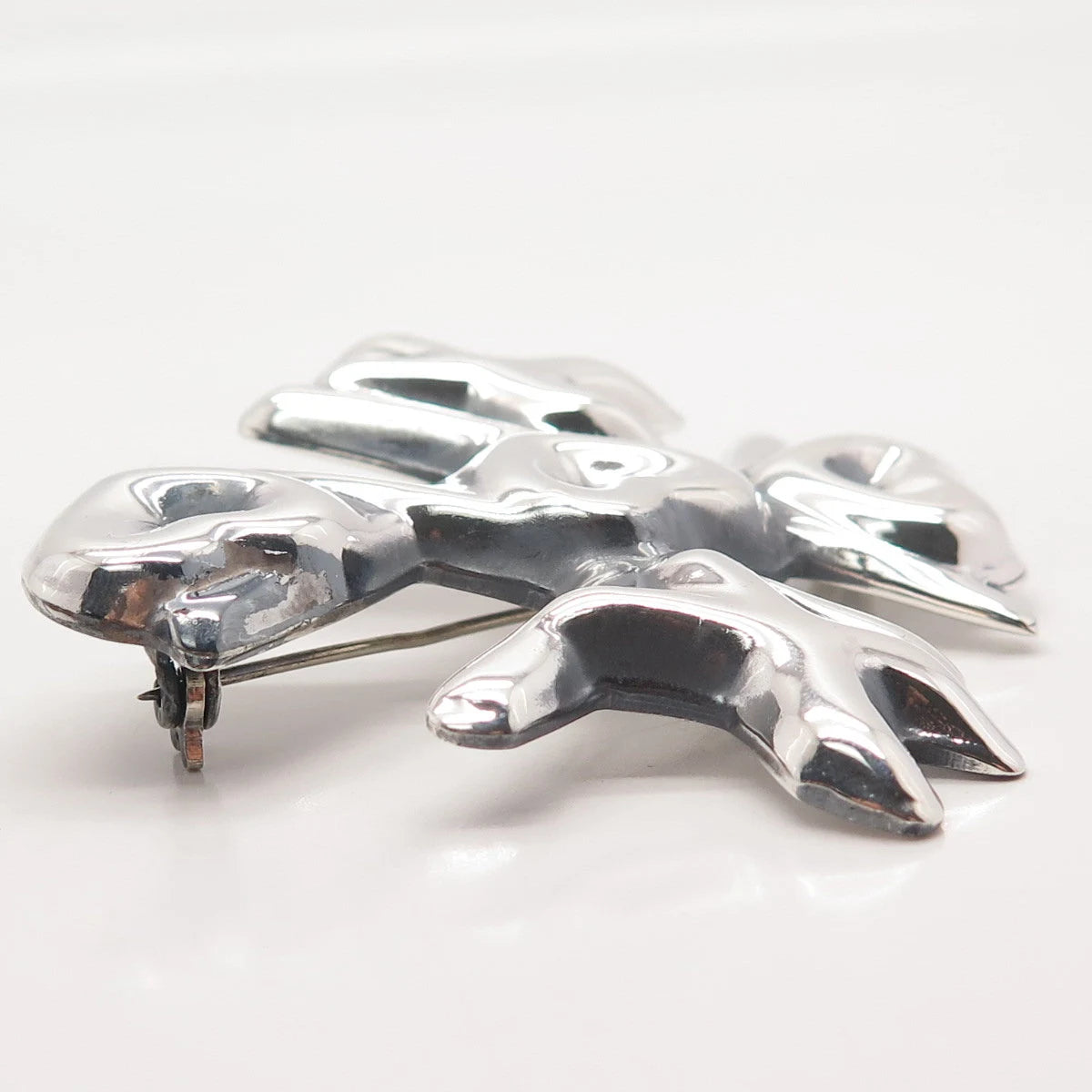 925 Sterling Silver Vintage Mexico Modernist Pin Brooch